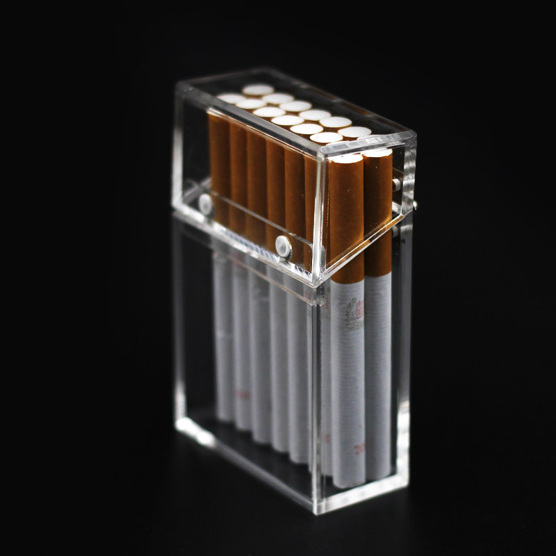See the essence ins the wind acrylic transparent smoke box Custom thickened portable lighter cigarette case bag Male damp