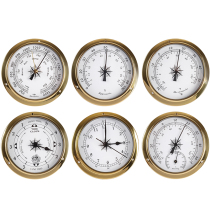 145mm Copper Shell Marine Barometer Atmospheric Pressure Gauge TEMPERATURE AND HUMIDITY GAUGE WATCH 4 PIECES OF KIT FREE OF BATTERY WEATHER FORECAST