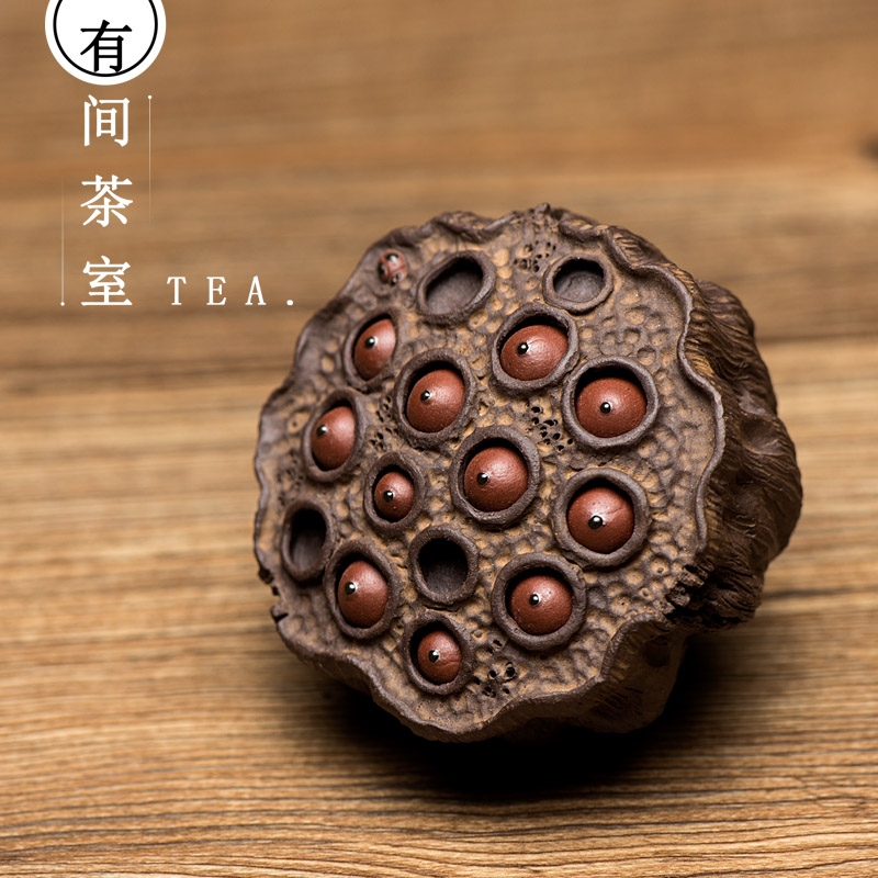 Yixing purple sand tea pet boutique can raise handmade lotus seed dry lotus sculpture pieces tea play tea tray window home decoration