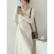 Full honey custom apricot French temperament knit inner base with coat Slim dress female autumn and winter sweater skirt