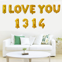 English letter aluminum foil balloon suit Wedding room decoration confession aluminum foil balloon I LOVE YOU 1314