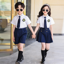 Kindergarten uniforms short-sleeved summer clothes 2021 new primary school uniforms class uniforms childrens summer casual sports suits