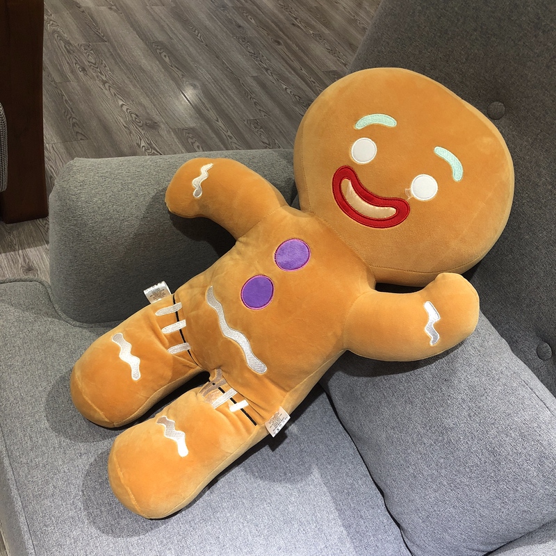 ins Creative and Funny Cute Gingerbread Man Christmas Pillow Super Soft Shrek Plush Toy Doll