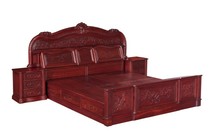 Huqiang Red Wood Furniture Red Flowers Pear Solid Wood meuble Meubles en bois Gentleman Bed Fabricant Vente directe Prix spécial