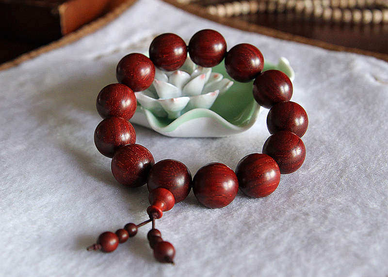 Old Material High Density Venus Small Leaf Purple Sandalwood Buddha Beads Bracelet Men's Hand Alchemy Beads 18mm