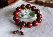 Old material high density Venus lobular red sandalwood beaded hand string mens bracelet rosary 18mm