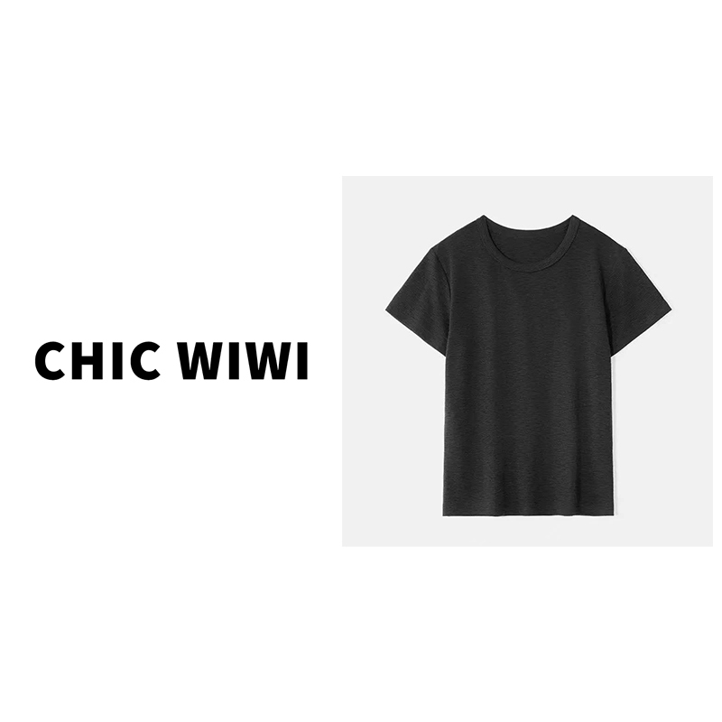 Chic Wiwi Long-Staple Cotton Modal Mulberry Silk Breathable Spring and Summer Cooling Bamboo Cotton Short-Sleeve Tx043193