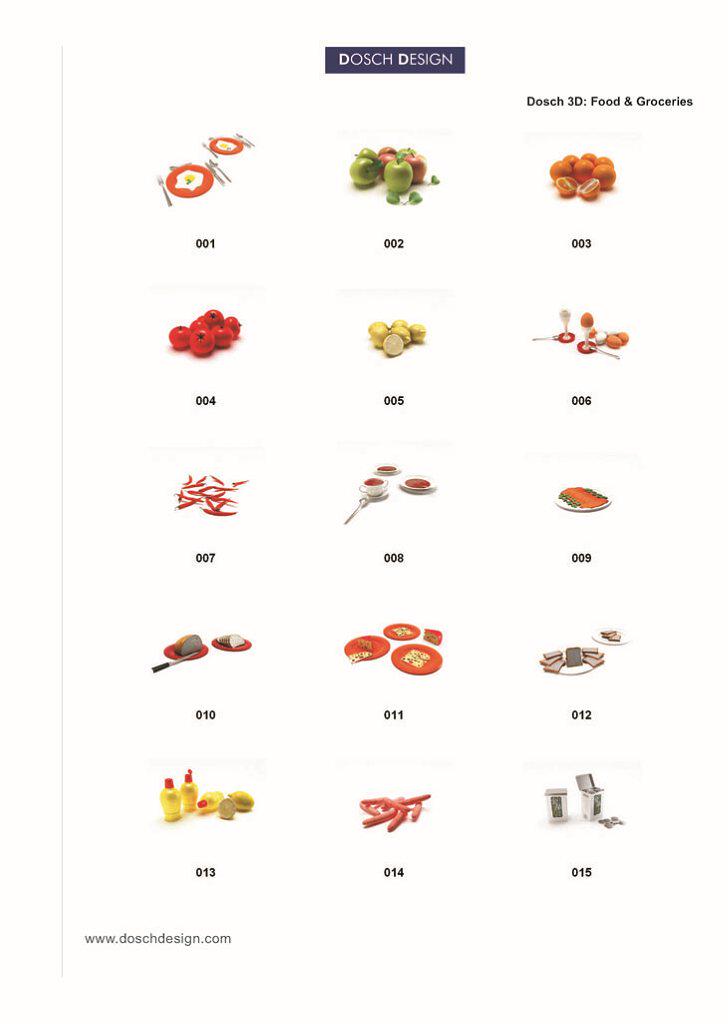 DOSCH 3D：Food & Groceries[食品食物3D模型]/MAX.有目录