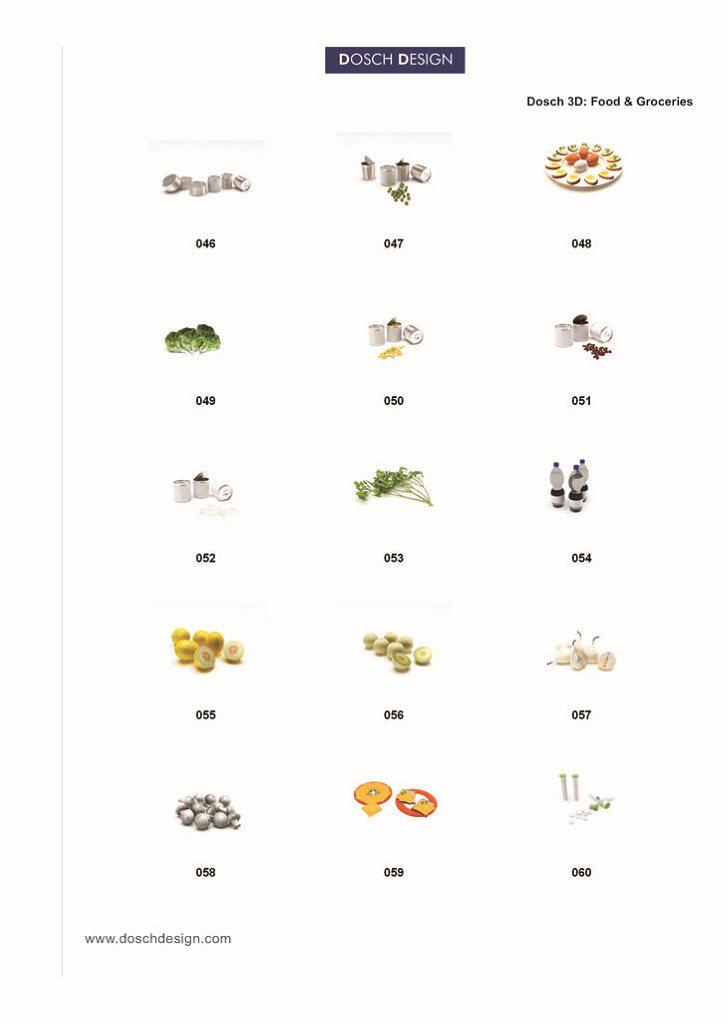 DOSCH 3D：Food & Groceries[食品食物3D模型]/MAX.有目录