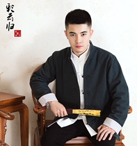 Tang suit mens cotton linen suit three-piece set Hanfu Chinese style youth coat spring and autumn Chinese buckle Zen