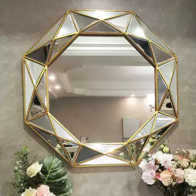 American European art bathroom porch bathroom mirror hanging glass mirror dressing room fireplace wall decorative mirror