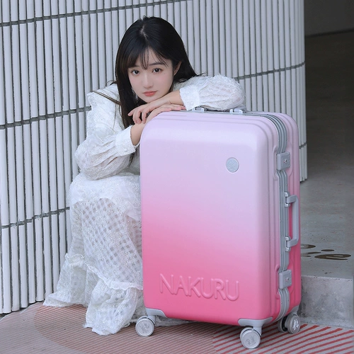 Модный чемодан, вместительная и большая портативная коробка, в корейском стиле, 24 дюймов, алюминиевый кейс