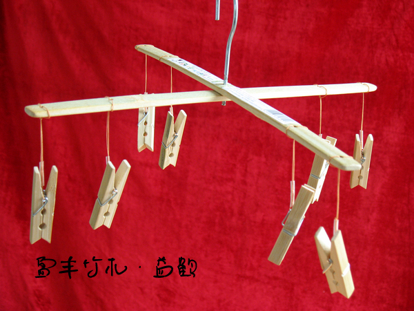 Yihe 8 clip bamboo pants rack Bamboo pants rack Pants clip Bamboo household clip cross bamboo drying rack multi-functional 8 multi-clip