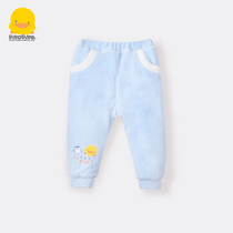 Broken clearance Yellow Duckling boys and boys pants autumn and winter thick soft plush cotton pair pants