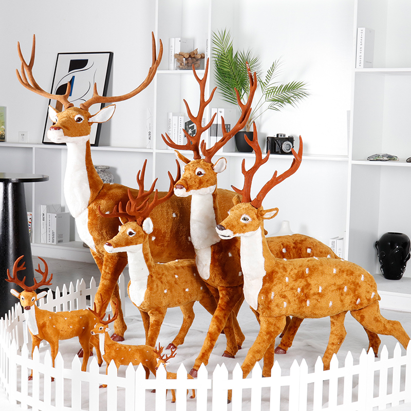 Christmas decorations Auspicious Deer sika deer stand deer large Christmas tree under holiday window ornaments gift toys