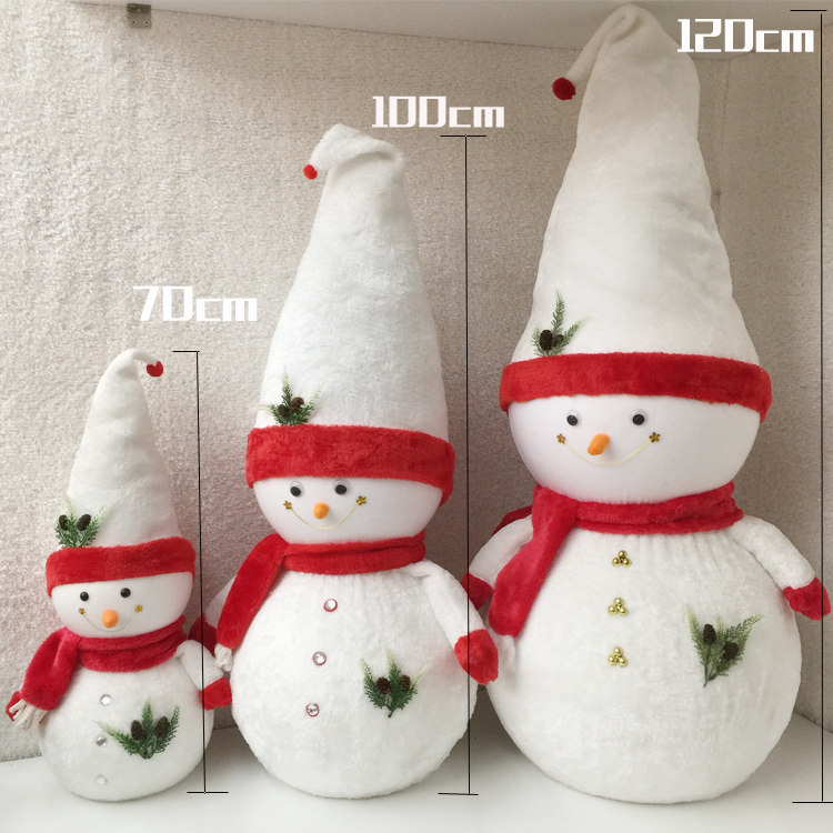 Christmas decorations large snowman doll dolls gifts toys window scene atmosphere decorations