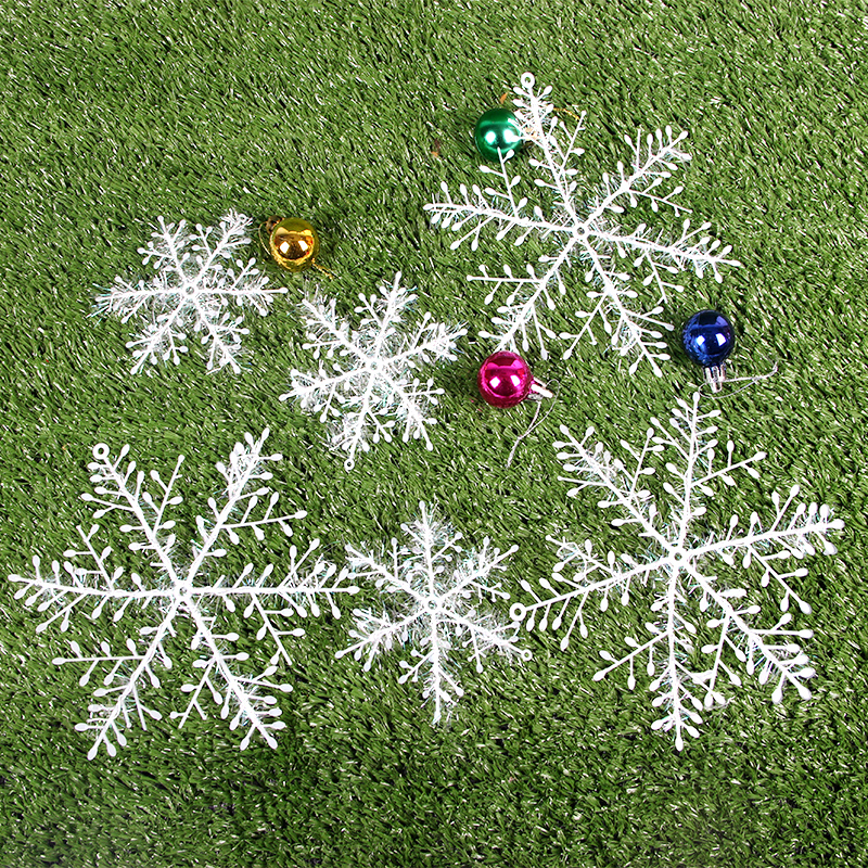 Christmas decorations White snowflakes Snow Christmas tree rattan hanging glass window wall sticker scene arrangement