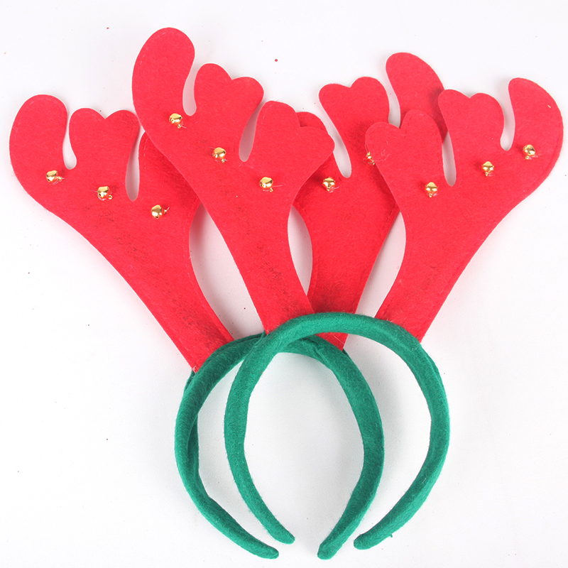 Christmas Ornaments Big Antlers Head Buckle Hairpin Headband Bells Christmas Party Performance Stage Festival Supplies