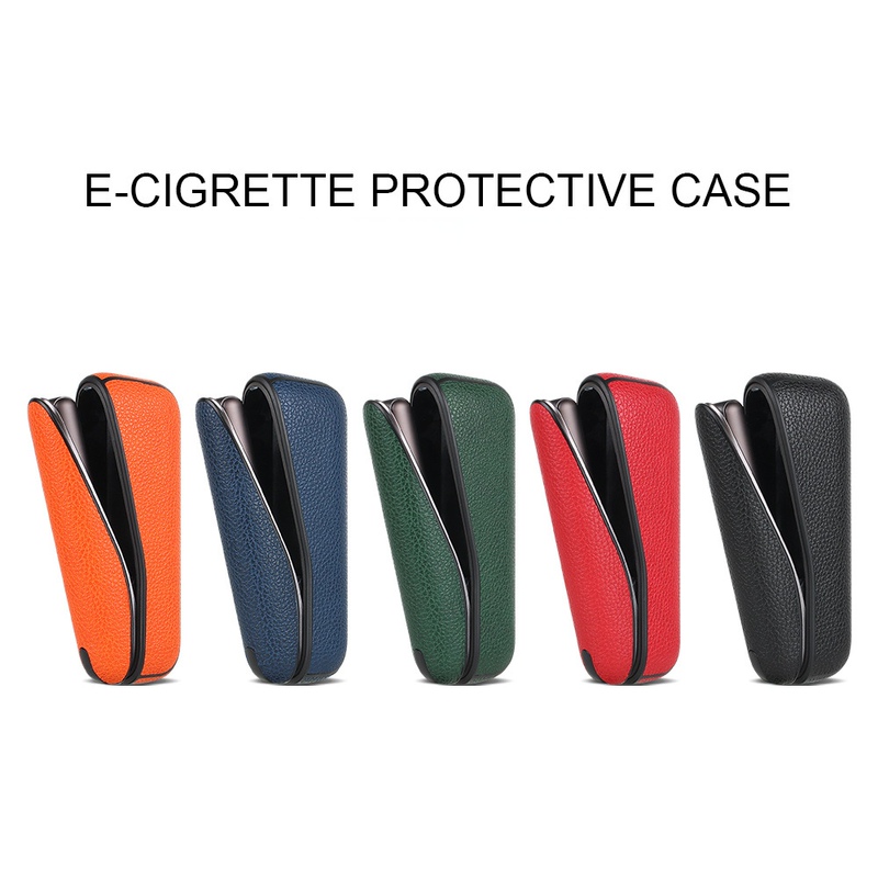 Suitable for Lil Solid Dual Anti-Fall Protective Decorative Leather Case, Lychee Pattern Pu Leather Material