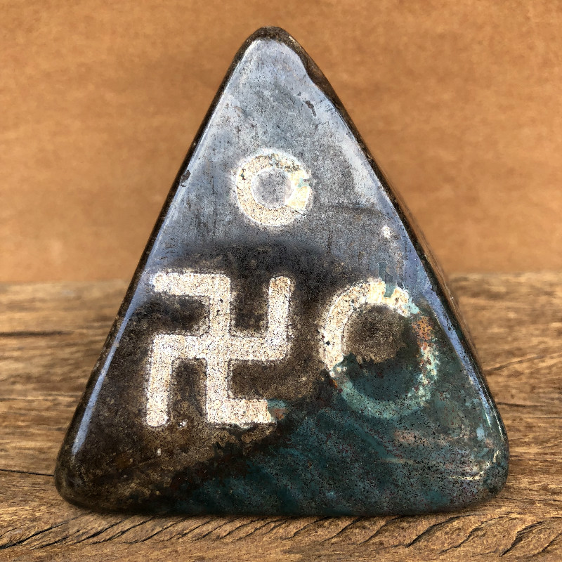 Zhangxiong Dzi Tibetan Swastika Natural Cinnabar Genuine Rough Shale Old Mine Old Material Heavenly Descending Stone Dzi