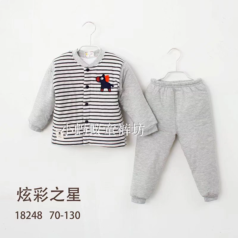 Quần bé gái mùa đông bằng vải cotton phù hợp với đồ lót cotton nhiệt Nam Cực cộng với cotton dày cotton hai mảnh