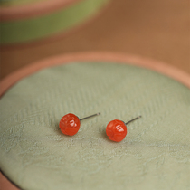 Xissu Original Ear Nanhong and Tian Yuxi Retro Retro Lotus Simple Yutu Earring Female Silver Ear Accessories