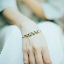 999 foot silver Chinese style bamboo joint silver bracelet solid opening design Hetian jade silver bracelet silver bracelet