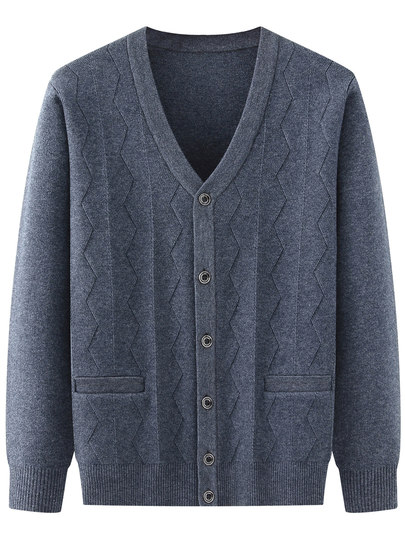 Papas wollstrickjacke herrenpullover dünn verdickt herrenbekleidung mittleren alters und ältere menschen opa frühlings- und herbststil