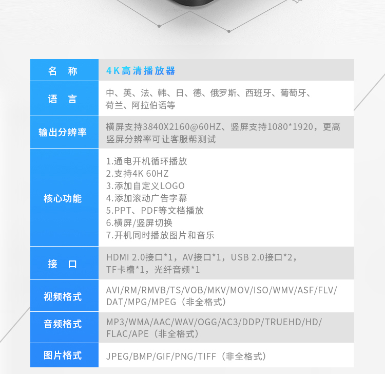 bộ thu phát wifi Lưu trữ trình diễn trình phát mã 4K Trình phát HD HD điện thoại di động screencaster máy quảng cáo phụ đề tên cửa hàng - Trình phát TV thông minh giá cục phát wifi