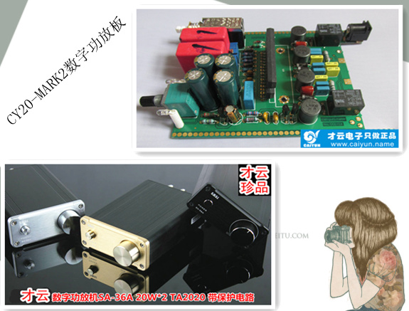 Taiyun CY Dual channel Stereo D T Digital amplifier High power HIFI amplifier ultra-TA2020