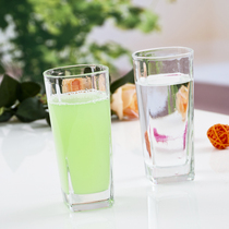 Four square Cup creative glass teacup transparent heat-resistant water glass whiskey glass juice cup beer glass