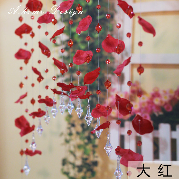 New year Korean style wedding door curtain princess room Bedroom Half Curtain Creative Decoration Partition Window Wedding petals Petal Curtains House