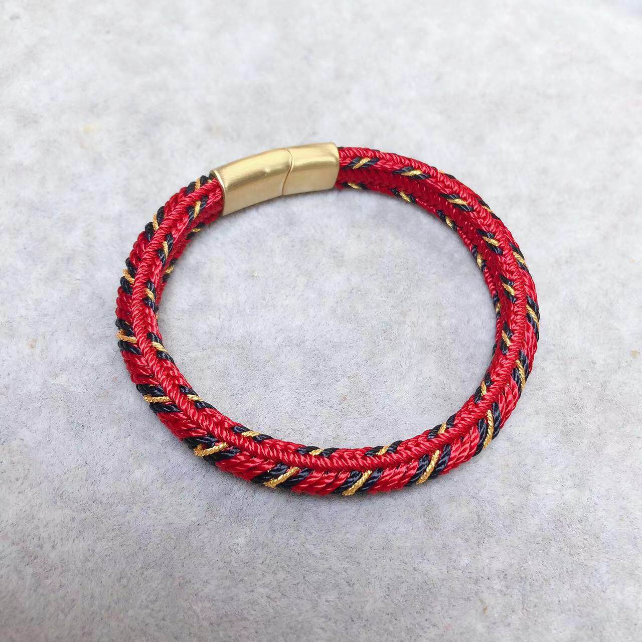 Red rope male and female upscale adjustable black dablet handmade rope bracelet professional pure handmade custom hanging rope