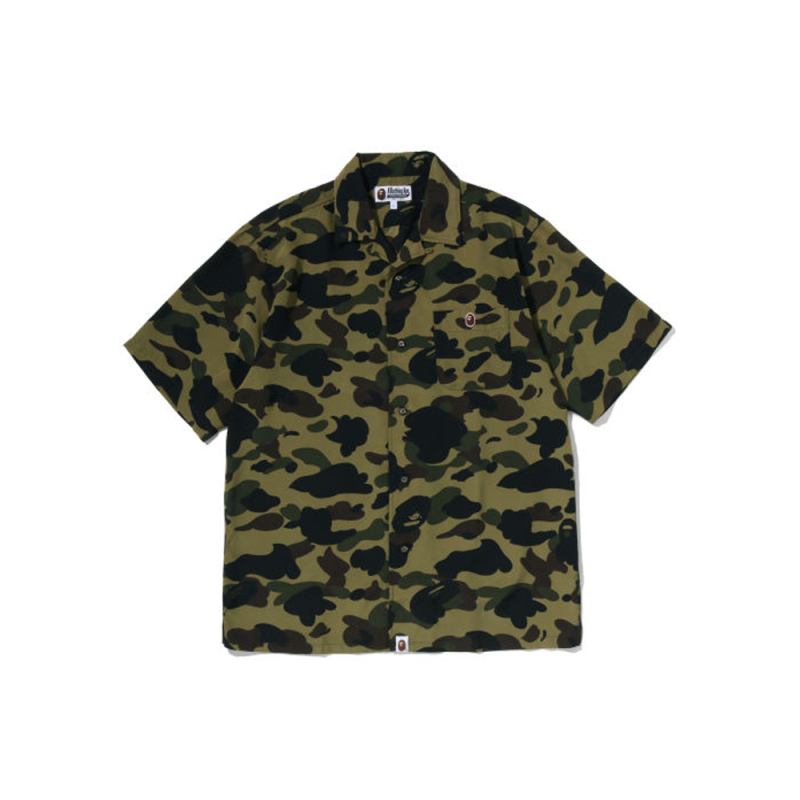 Bape Men's 26Ss Camouflage Ape Embroidery Lapel Pocket Short-Sleeve Shirt Casual Trendy Brand Top 007321Q