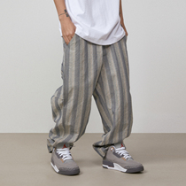 S45 (original 1807)striped straight jeans mens fashion 2021 spring new street loose casual trousers