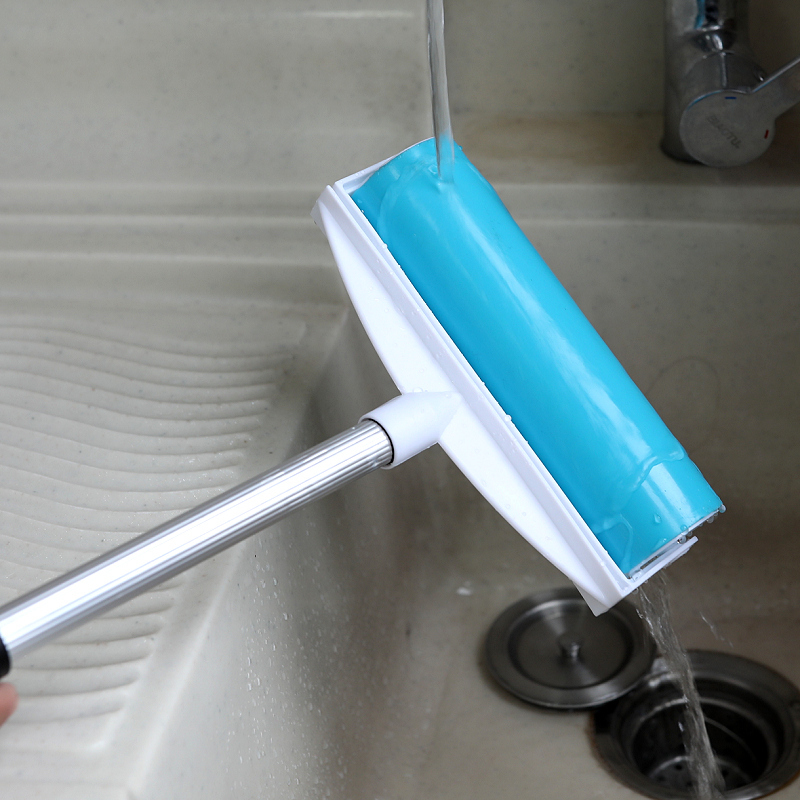 Washable Roller with Large Extended Handle, Telescopic Rod, Lint Roller for Pet Hair, Floor Cleaning, Carpet Dust Remover