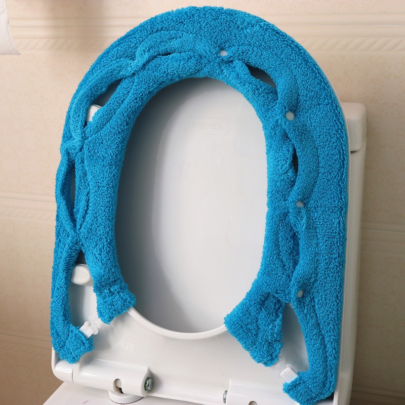 Universal toilet pad button toilet cover Square U-shaped thickened large plush toilet cover Household toilet seat cushion