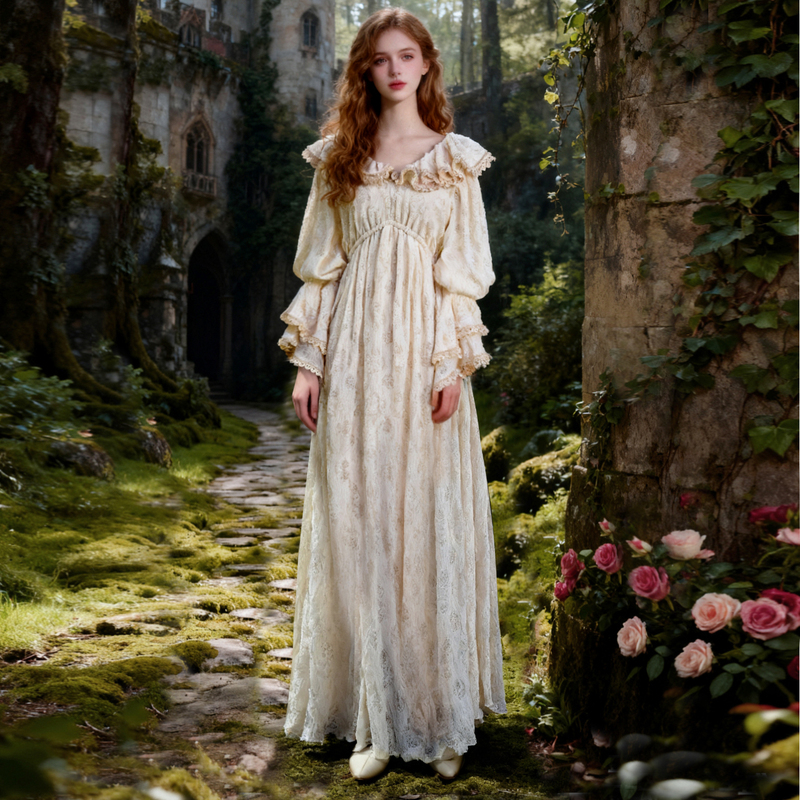 Charming Princess Tall Petite Original Unique Design Retro French Court Style Daily Lace Dress New Style Charming Princess Tall Petite Original Unique Design Retro French Court Style Daily Lace Dress New Style