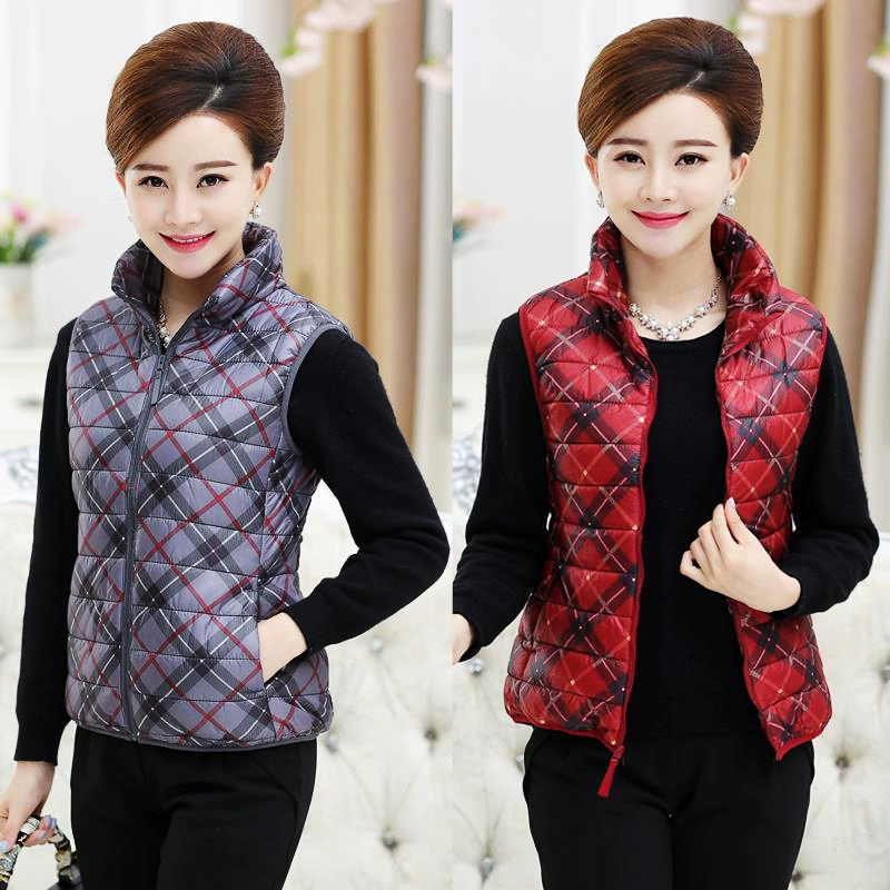 Áo vest mẹ đầm rộng kích thước cotton vest vest s2015 thu đông mới đông nữ trung niên và cao tuổi - Áo vest