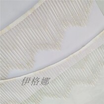 Tooth-shaped Hao lampshade lamp skirt bead curtain dance clothing string long bead tube color tassel lace high quality lighting hanging beard