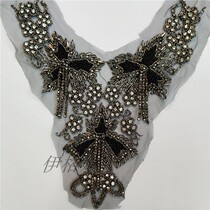 Dance uniform New knit collar sleeve sweater hat separate fake collar crystal rhinestone bead collar red blue direct sale