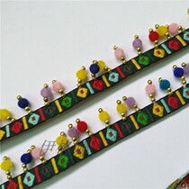 Small lantern hair ball order beads tassel flower black handmade lace clothes sleeves clothing decoration accessories manufacturers sale