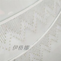 Eco-friendly beaded length 12CM tooth-shaped pendant skirt lampshade curtain hanging beads clothing accessories bead tube lace lighting gold