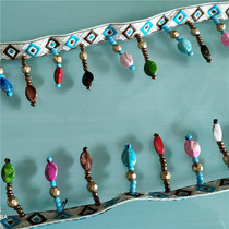 Colored beads new clothing decorative accessories pendant row all hand-stitches beaded beaded lace sleeve accessories