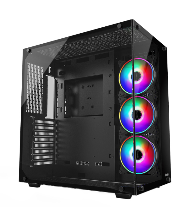 309 Huntkey MVP Apollo Apollo chassis black and white desktop computer chassis fully permeable cold tempered