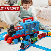 Simulation electric train track set toy children boy car alloy 6 model 4 baby 2 puzzle 3 years old