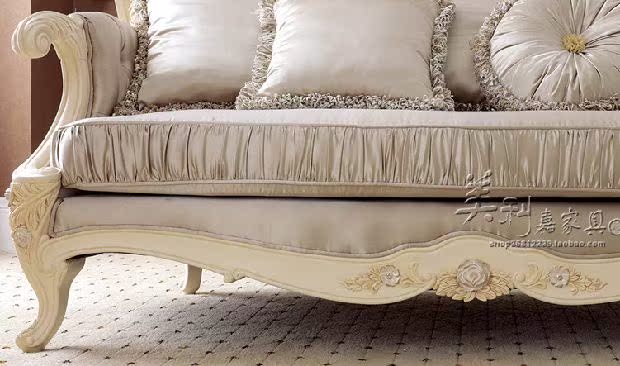 Sofa phong cách châu Âu Neo-cổ điển rắn gỗ cao cấp đồ nội thất phòng khách đặt vải vải sofa nhà máy tùy chỉnh trực tiếp - Bộ đồ nội thất bộ bàn ghế phòng khách