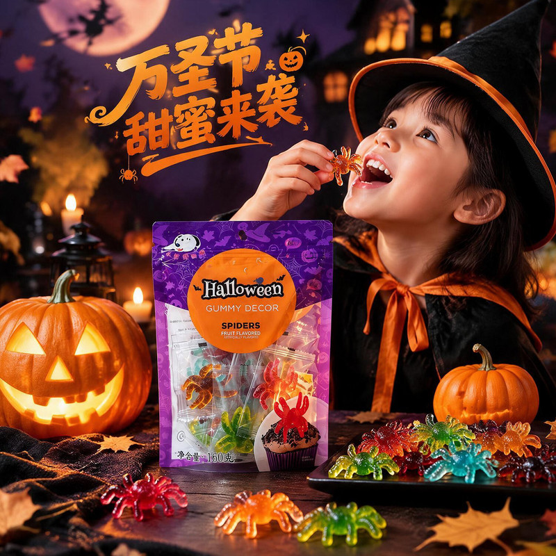 Halloween Spider and Scorpion Shaped Qq Gummies, Skull Gummy Candies, Creative and Funny Scary Holiday Candies Halloween Spider and Scorpion Shaped Qq Gummies, Skull Gummy Candies, Creative and Funny Scary Holiday Candies