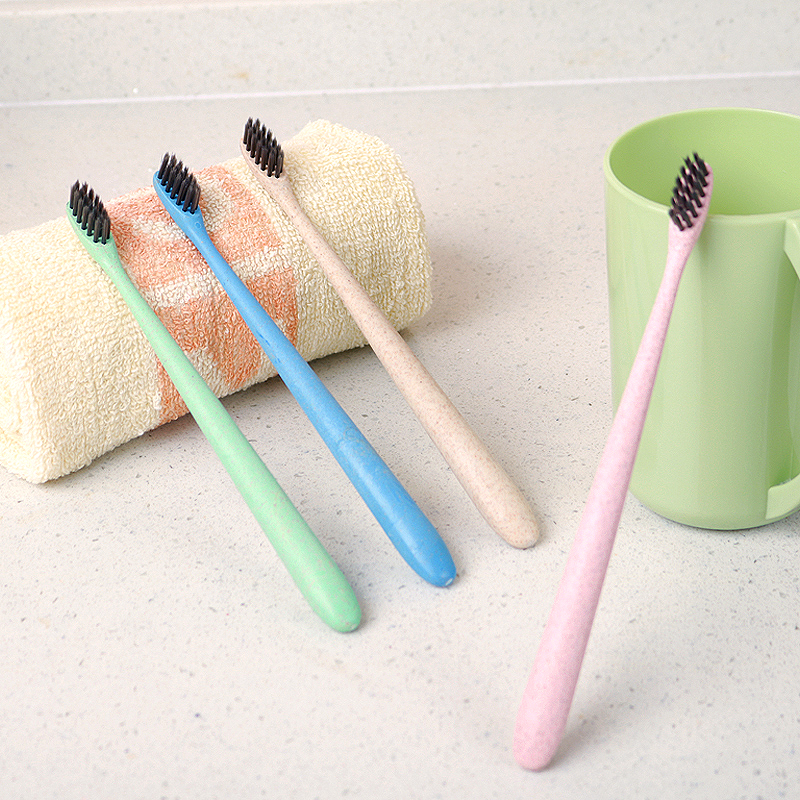 Adult Ultrafine Soft Hair Nano Small Head Toothbrush Home Lovers Wheat Straw Brushed Children Bamboo Charcoal Whitening Toothbrush