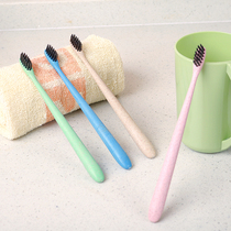 Adult ultra-fine soft hair Nano small head toothbrush household couple wheat straw brush children bamboo charcoal whitening toothbrush